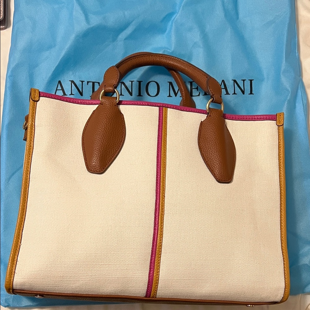 Antonio Melani Tote with Brown and Pink Accents